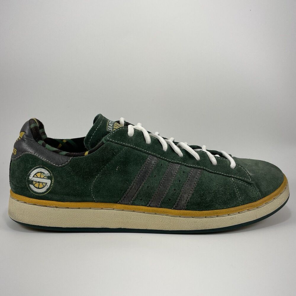 Adidas Seattle Sonics NBA Originals Campus 2007 Basketball Shoes Mens 13 Green